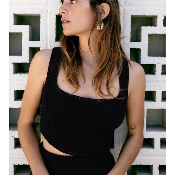 ZARA Co-Ord black crochet top - Picture 3 of 8